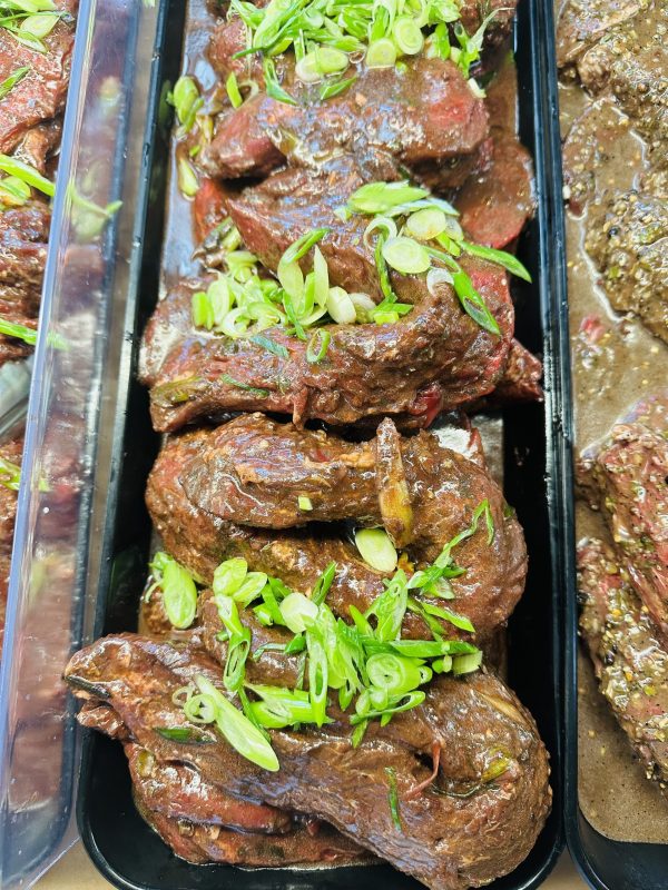 Onglet de boeuf porto et ail noir